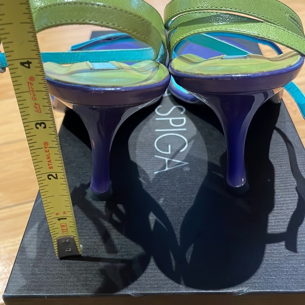 Via Spiga Blue, Green & Purple Strappy Heels - Picture 4 of 6